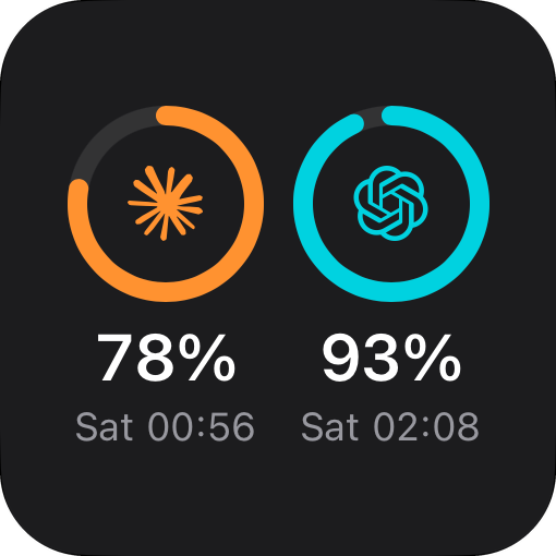 Small Kilo widget showing Claude at 78% and Codex at 93%.